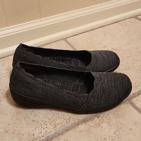Skechers Women's Stretch Fit Dark Blue Slip-on Shoes w/ Wedge Heel Size 9.5 - Picture 1 of 10